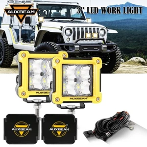AUXBEAM 3'' 40W LED Cube Work Lights Pods Spot Beam Offroad Driving Fog & Cover - Picture 1 of 12