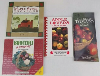 Lot Of 4~Vintage Paperback Cookbooks~Maple Syrup~Apple~Tomato~Vegetables~Recipes - Image 1 of 4