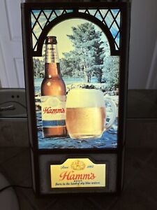 Vintage Hamm’s Beer Advertising Lighted Beer Sign Great Condition  9 1/2” By 18”