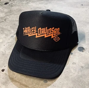 Harley Davidson Trucker Hat Snap Back Vintage Chopper Shovelhead Knucklehead 7 - Picture 1 of 2