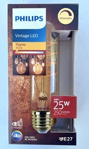 1 x PHILIPS VINTAGE LED FLAME [E27 Edison Screw] 1800K - 250lm - 25W Dimmable - Picture 1 of 3