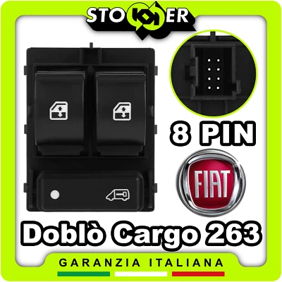 Pulsantiera Alzacristalli Interruttori Vetri e Portellone FIAT DOBLO CARGO 8PIN - Image 1 of 4