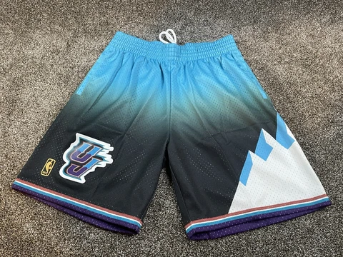 Size Lg-New NBA Mitchell Ness Utah Jazz Fadeaway 1996 Swingman Basketball Shorts Cover