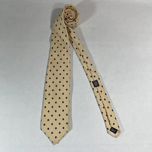 Robert Talbott Nordstrom Necktie Length 57" Width 3.25" Beige Blue Dots England - Picture 1 of 7