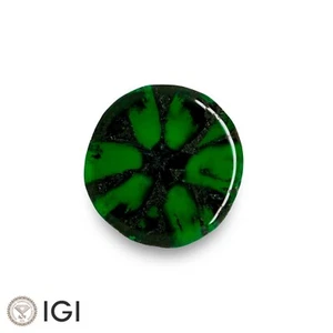IGI Certified COLOMBIA Trapiche Emerald 2.62 Ct. Natural 11 MM ROUND Royal Green - Picture 1 of 5