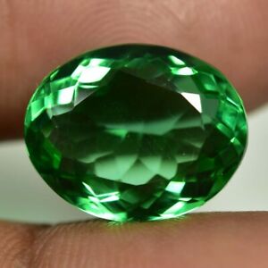 Certified 13.20 Ct  AAA Colombian Transparent Green Emerald Loose Gemstone 7296