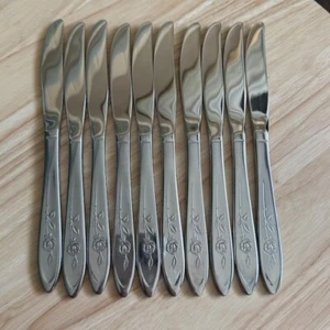 10 Vintage My Rose Messer Modern Massiv Oneida Edelstahl Besteck - Bild 1 von 6