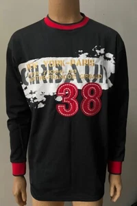Girbaud Retro Vintage Años 90 00 Y2K Hombre’s Rojo Negro Blanco Pullover Sudadera XL - Imagen 1 de 4