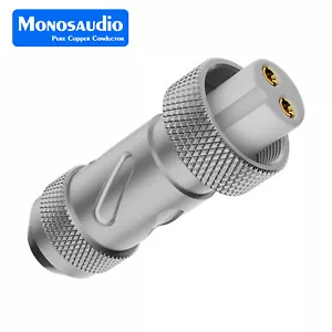 Monosaudio GX12G 38.5mm×15mm 5A/125V Brass Plug 2-pole +earth Connectors DIY - Picture 1 of 19