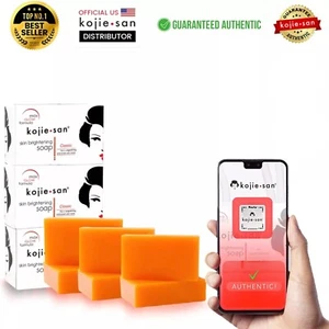 The Original Kojie San Kojic Acid Soap Skin Brightening & Whitening, 100g 6 Bars - Picture 1 of 9