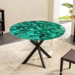 30" Round Malachite Stone Top Coffee Table Handmade Cafeteria Living Room Decors - Picture 1 of 7