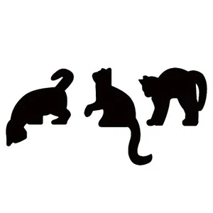 3pcs Home Decor Wooden Black Cat Decorations for Cat Lovers Cute Door Corner - Picture 1 of 11
