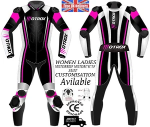 DAMEN LEDER RENNANZUG MOTORRADSTIL DAMEN CE ARMOUR MOTORRAD / MOTORRAD - Bild 1 von 12