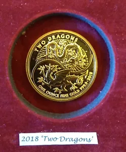 2018 Britannia - Two Dragons - 999.9 Fineness 1oz Pure Gold Coin - Limited Ed - Picture 1 of 3