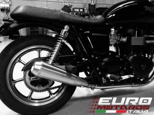 Triumph Bonneville Naked /SE 2007-2014 Silmotor Exhaust Dual Silencers Stainless - Picture 1 of 1
