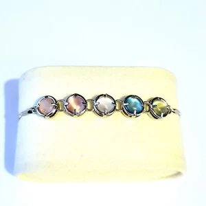 Silver Plated Opal Bracelet (#87) - Picture 1 of 3
