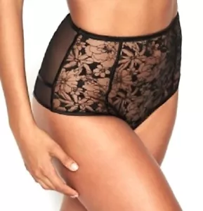 NWT Victorias Secret Luxe Lingerie Embroidered Cheeky Panty Mesh High Waist M - Picture 1 of 4