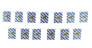 HAAC Wimpelkette Fahnengirlande Bayern blauweiß Rautenmuster 5 Meter Oktoberfest - Bild 1 von 4