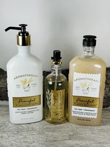NEW Bath & Body Works Aromatherapy PEACEFUL TEA TREE + PEPPERMINT Set - Picture 1 of 1