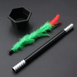 Magic Wand To Flower Trick Kid Show Prop Toys Plastic+Feather Birthday Party - Picture 1 of 1