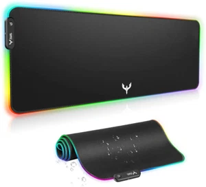 Gaming Mouse Pad Extra Large LED 14 Backlights Soft Smooth Keyboard Mousepad Mat - Picture 1 of 11