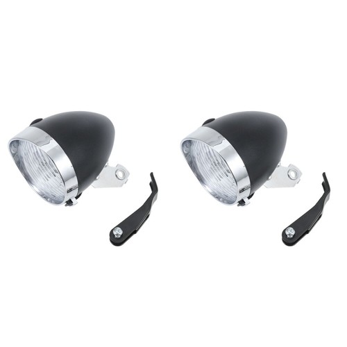 2 Sets of Retro Vintage 3 LEDs Front Light Headlight Mountain Bike