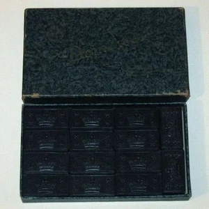 Vintage EMBOSSING Co. DOUBLE SIX Crown DOMINOES in Original HAHNE's Gift Box! - Picture 1 of 7