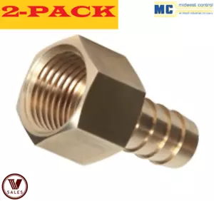 2-PACK! NEW! Midwest Control 1/2"Hose Barbx1/2"Female NPT Brass Fitting HBF-5050 - Picture 1 of 4