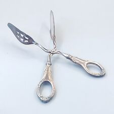 Vintage .830 Silver NM Norway Hallmarked Pastry Tongs