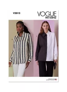 Vogue SEWING PATTERN V2012 Misses' Shirt Sizes 6-14 Or 16-24 - Picture 1 of 8