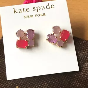 KATE SPADE PINK STONES EARRINGS, BRAND NEW - Picture 1 of 16