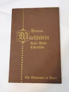 Vintage Herman Muehlstein Rare Book Collection U of Akron Brochure Pamphlet - Bild 1 von 4
