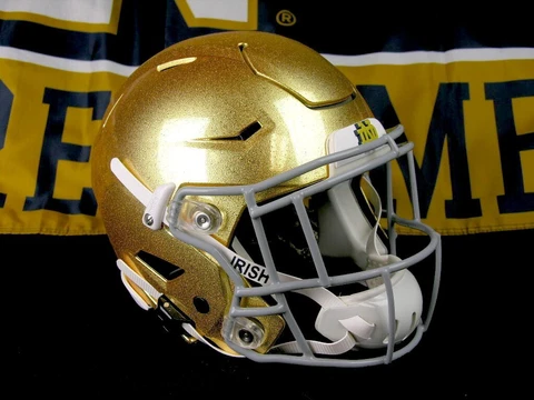 2022/23 NOTRE DAME Irish Riddell Speedflex Football Helmet Textured Gold Chrome Cover