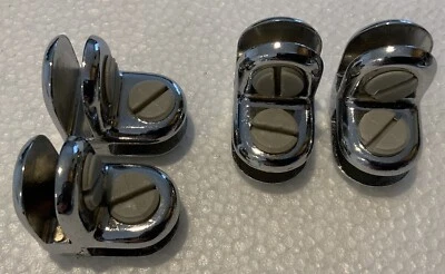 Lote de 4 Clips de Estante Conector Cubo Cromo 2 Vías 3/16" Vidrio/Plástico Estante Foto 1 de 2