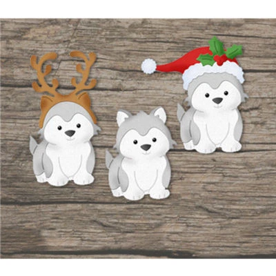 Fustelle da taglio in metallo Natale cane biglietti di auguri album di ritagli goffratura decorazione artigianale