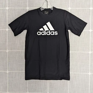 Adidas Swim Shirt Boys Kids Medium Black Rash Guard Short Sleeve - Picture 1 of 12