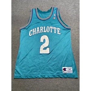 Champion Hornets Larry Johnson #2 NBA Jersey Vintage Teal Basketball 44 - Picture 1 of 7