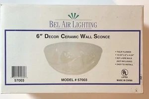 6” Decor ceramic wall sconce Bel Air Lighting Tulip Flower - Picture 1 of 4
