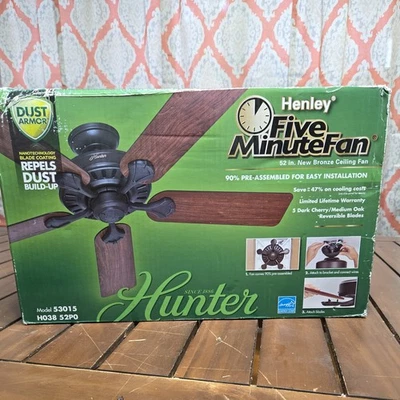 Hunter Fan 52 In Traditional New Bronze Indoor Ceiling Fan, 5 Blade and No Light - Image 1 of 4