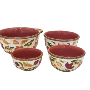 Temptations by Tara Herbst Ernte Schüssel Set 4-teilig Blatt Design Servierschalen - Bild 1 von 16