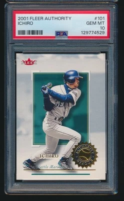 2001 Fleer Authority Ichiro Suzuki Rookie RC /2001 PSA 10 GEM MINT - Image 1 of 2