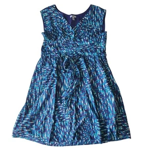 IZOD Summer Sleeveless V-Neck Dress, Women's Size 10, Blue, Cotton - Picture 1 of 6