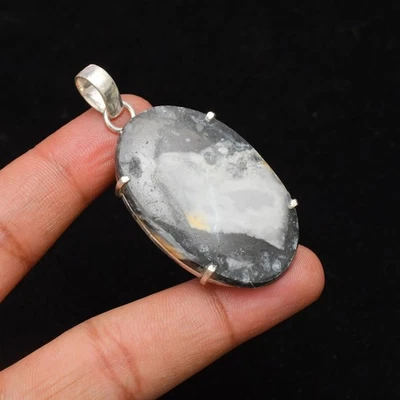 Ciondolo gioiello fatto a mano in argento sterling 925 pietra diaspro... - Immagine 1 di 4