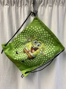 NEW by NICKELODEON, SPONGEBOB GREEN LIGHT WEIGHT DRAWSTRING CINCH BACKPACK BAG - Picture 1 of 4