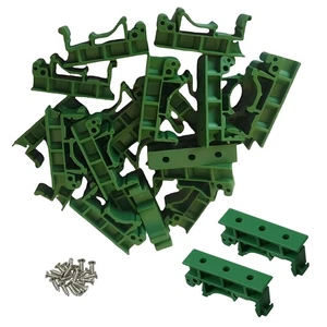 Kit de montaje en riel DIN 10 juegos para clips adaptadores PCB 35mm C45 PA66 panel verde - Imagen 1 de 5