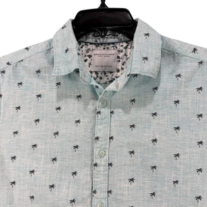 Denim & Flower Ricky Singh Herren Small Blau Palme All Over Print Hemd - Bild 1 von 13