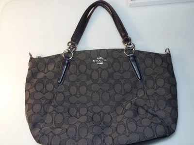 Bolso de mano vintage COACH Kelsey gris negro firma Preppy Y2K elegante Foto 1 de 4