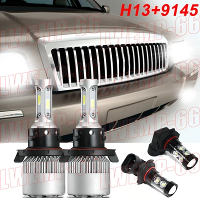 Combo faros LED + faros antiniebla blancos para Mercury Grand Marquis 2006-2011 Foto 1 de 4