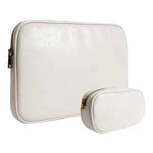 Housse rembourrée en cuir synthétique pour ordinateur portable 13" compatible... - Photo 1/5