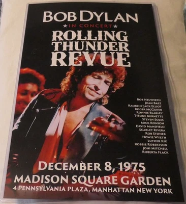 BOB DYLAN 1975 ROLLING THUNDER TOUR MADISON SQUARE GARDEN REPLICA CONCERT POSTER - Image 1 of 2